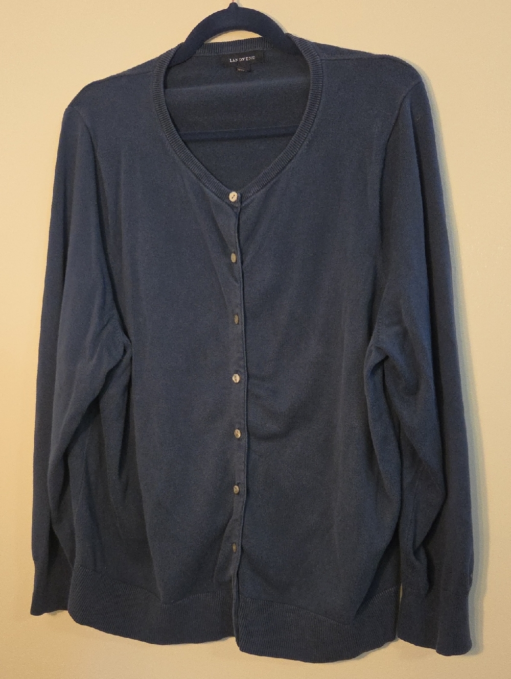 Land's End Navy Button-Front Women's Cardigan